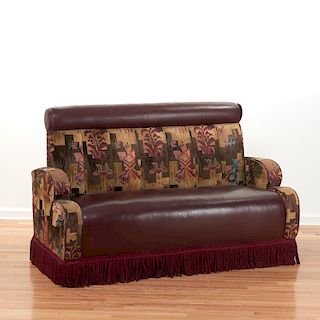 Art Deco style leather sofa