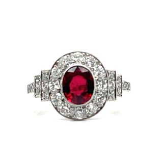 Platinum Ruby Diamond Ring