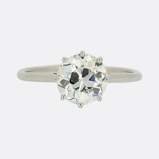 1.60 Carat Old Cut Diamond Solitaire Ring
