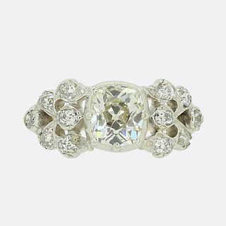 Edwardian 1.60 Carat Old Cut Diamond Engagement Ring
