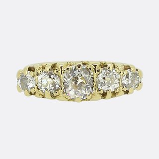 Victorian Five-Stone Diamond Adjustable Ring