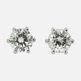 0.64 Carat Diamond Stud Earrings