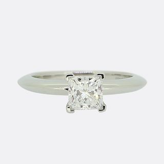 Tiffany & Co. 0.73 Carat Princess Cut Diamond Engagement Ring