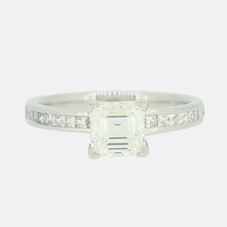 1.52 Carat Square Emerald Cut Diamond Ring