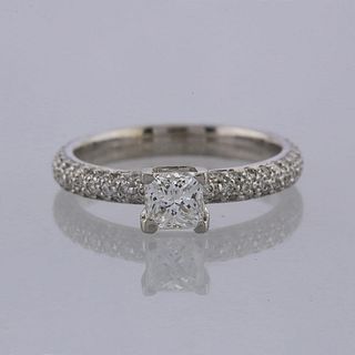 0.52 Carat PavÃ© Set Band Diamond Engagement Ring