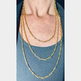 18K Yellow Gold Long Necklace