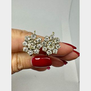 18K & Platinum 3.35 Ct. Diamond Earrings