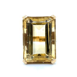 1960â€™s 18K Yellow Gold Topaz Ring