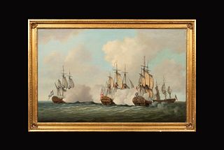 ROYAL NAVY FRIGATE AND THE DUTCH OIL PAINTING
