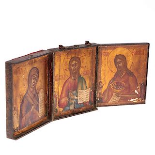 Russian portable icon triptych