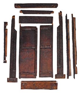 Group of East African Carved Hardwood Architectural Elements