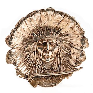 Unger Brothers sterling Indian Head dish