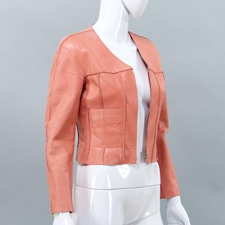 Chanel Couture pink lambskin crop jacket