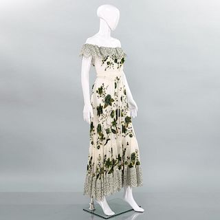 Gucci floral embroidered silk gown