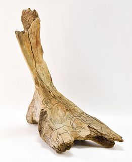 ANTIQUE CARVED WHALE BONE