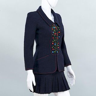 Chanel Boutique navy skirt suit