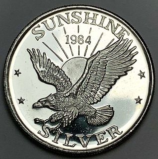 1984 Sunshine Mining Eagle 1 ozt .999 Silver
