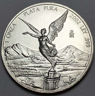 2002 Mexican Libertad 1 ozt .999 Silver