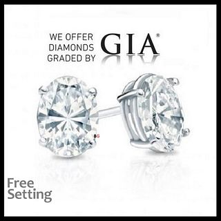 4.02 carat diamond pair, Oval cut Diamonds GIA Graded 1) 2.01 ct, Color G, VS1 2) 2.01 ct, Color F, VS2. Appraised Value: $140,000 