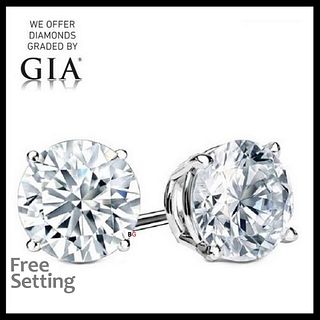 8.57 carat diamond pair, Round cut Diamonds GIA Graded 1) 4.29 ct, Color E, VVS2 2) 4.28 ct, Color E, VS1. Appraised Value: $1,114,100 