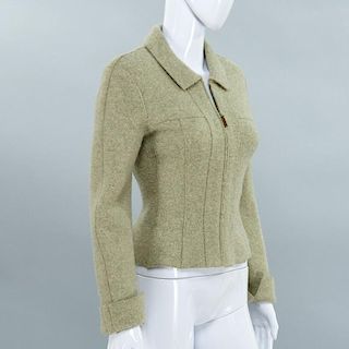 Chanel Identification moss green wool jacket