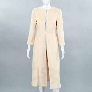Maggie Norris Couture cream cashmere evening coat
