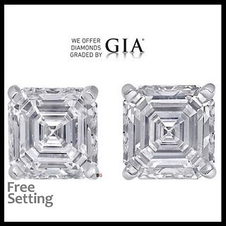 4.43 carat diamond pair, Square Emerald cut Diamonds GIA Graded 1) 2.22 ct, Color D, IF 2) 2.21 ct, Color E, IF. Appraised Value: $241,600 