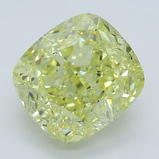 3.71 ct, Natural Fancy Intense Yellow Even Color, VS2, Cushion cut Diamond (GIA Graded), Appraised Value: $148,300 