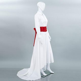 Maggie Norris Couture "Agathe" white shirtdress