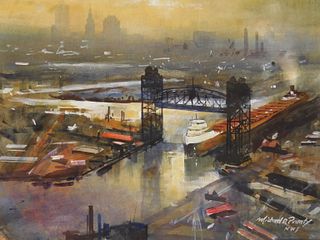 Michael D. Prunty (American, 1953-2015) watercolor