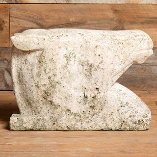 Carved Travertine Model of a Horse's Head