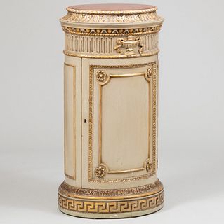 Louis XVI Style Painted and Parcel-Gilt Pedestal