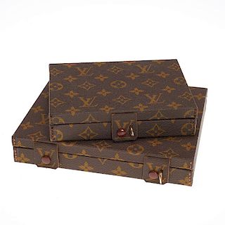 (2) Louis Vuitton Monogram travel jewelry cases