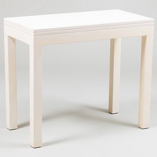 Modern White Textured Lacquered Games Table, Designed by Tom Britt
