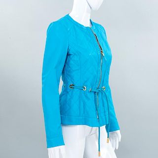 Etro Milano turquoise lambskin jacket
