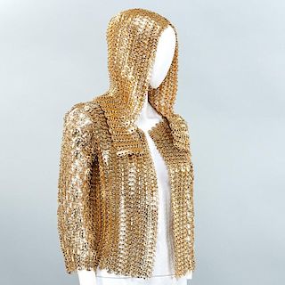 Gold finish chain mail jacket with hood