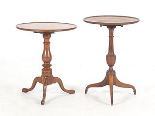 Two American Tilt-Top Candlestands, 18th-19th Century