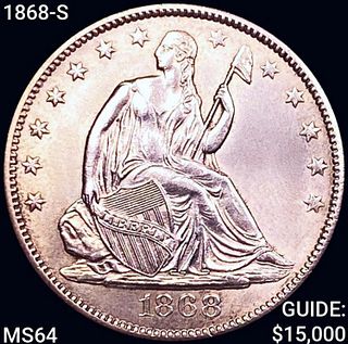 1868-S Seated Liberty Half Dollar CHOICE BU