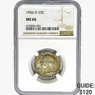 1956-D Washington Silver Quarter NGC MS66 