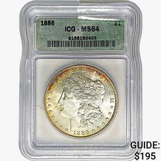 1886 Morgan Silver Dollar ICG MS64 