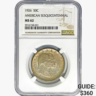 1926 Sesquicentennial Half Dollar NGC MS62 