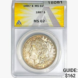 1887 Morgan Silver Dollar ANACS MS62 