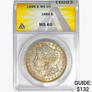 1888 Morgan Silver Dollar ANACS MS60 