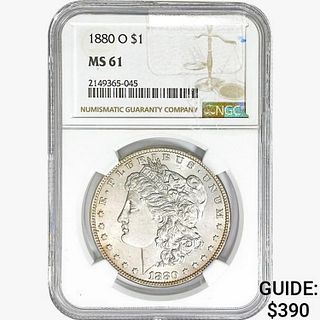 1880-O Morgan Silver Dollar NGC MS61 