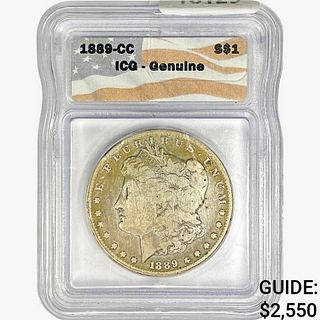 1889-CC Morgan Silver Dollar ICG Genuine 