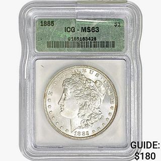 1885 Morgan Silver Dollar ICG MS63 