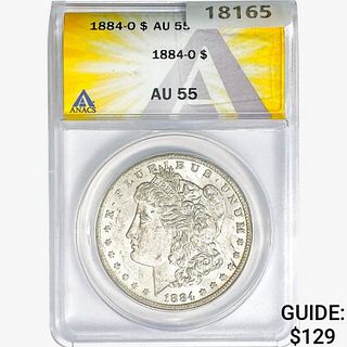 1884-O Morgan Silver Dollar ANACS AU55 