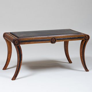 Regency Style Ebonized and Parcel-Gilt Low Table