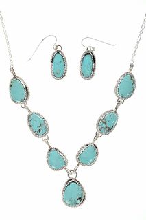 Navajo Tsosie Sterling Silver Turquoise Set