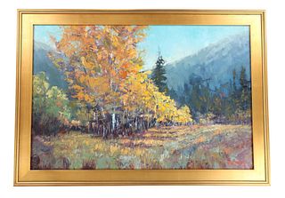 Original Jenny Robinson "Fall Scene" Oil Painting